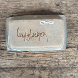 Mel Cornshucker, Cherokee, Pottery Serving Dish with Buffalo and Moon  Design