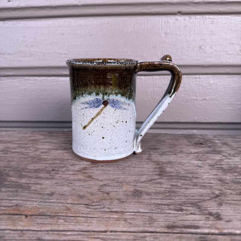Mel Cornshucker, Cherokee, Dragonfly Pattern Pottery Mug
