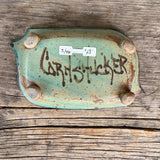 Mel Cornshucker, Cherokee, Footed Pottery Dish with Cornstalk Design