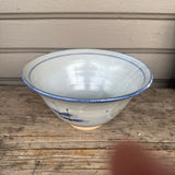 Mel Cornshucker, Cherokee, Pottery Serving Bowl with Dragonfly Design