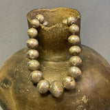 Navajo Sterling Silver Stamped Bead choker 17" long, authentic Native American-vintage (WH7)