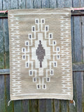 Navajo rug weaving in Two Grey Hills style, vintage Native American, handwoven (GM283)
