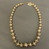 Navajo Handmade Sterling Silver Stamped Beads 20" vintage Native American  (KO004)