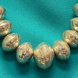 SOLD - Large Navajo Sterling Silver Stamped Beads, authentic Native American-vintage   (JF68)