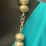 SOLD - Large Navajo Sterling Silver Stamped Beads, authentic Native American-vintage   (JF68)