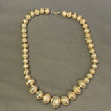 SOLD - Large Navajo Sterling Silver Stamped Beads, authentic Native American-vintage   (JF68)