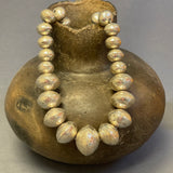 SOLD - Large Navajo Sterling Silver Stamped Beads, authentic Native American-vintage   (JF68)