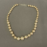 Large Handmade Navajo Sterling Silver Polished Beads, authentic Native American (JF216)
