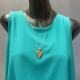 Cathy Webster, Contemporary Navajo Inlay Pendant with Sterling Silver and Spiny Oyster Shell    6/70