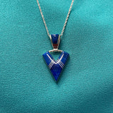 Cathy Webster, Contemporary Navajo Inlay Pendant with Sterling Silver and Lapis    6/71