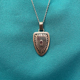 Corbet Joe, Navajo Sterling Silver Overlay Pendant   (6/72)