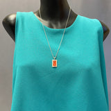 Veronica Benally, Contemporary Navajo Multi-stone Inlay Pendant with Sterling Silver and Spiny Oyster Shell    6/73