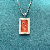 Veronica Benally, Contemporary Navajo Multi-stone Inlay Pendant with Sterling Silver and Spiny Oyster Shell    6/73