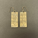 Alex Sanchez Sterling Silver Dangle Earrings with Petroglyph Designs, Zuni/Navajo   (6/65)
