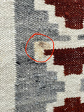 Large Navajo Rug Weaving in Two Grey Hills Style, vintage Native American (GM373)