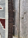 Large Navajo Rug Weaving in Two Grey Hills Style, vintage Native American (GM373)