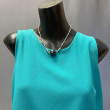 Ernest Benally Contemporary Navajo Denim Lapis Lapidary Pendant with Attached Sterling Silver Tube Bead Necklace    (6/69)