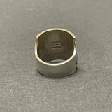 Gilbert Begay, Navajo Silver Overlay Storyteller Ring with Turquoise Inlay - size 10    (6/66)