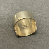 Gilbert Begay, Navajo Silver Overlay Storyteller Ring with Turquoise Inlay - size 10    (6/66)