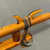 Vintage High Spirits Hand-Carved Wooden Flute with Stand   (WHC24)