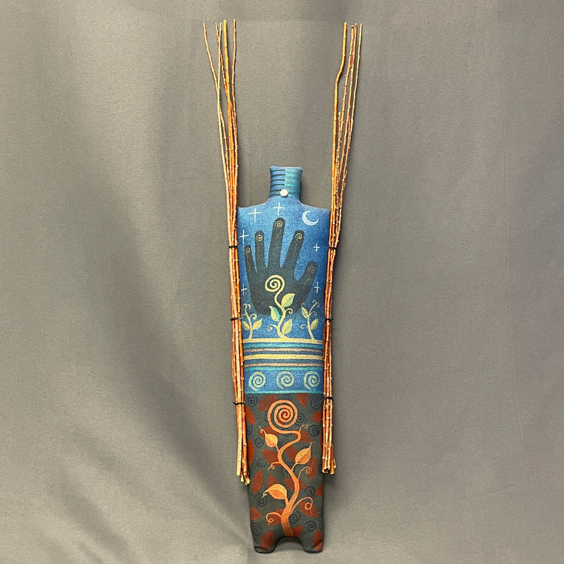 Peter Ray James, Navajo Large Spirit Doll with Healing Hand Design, authentic Native American   (WHC20)
