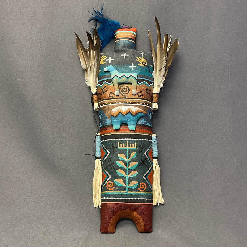 Peter Ray James, Navajo Large Spirit Doll with Horse and Bear, authentic Native American   (WHC19)