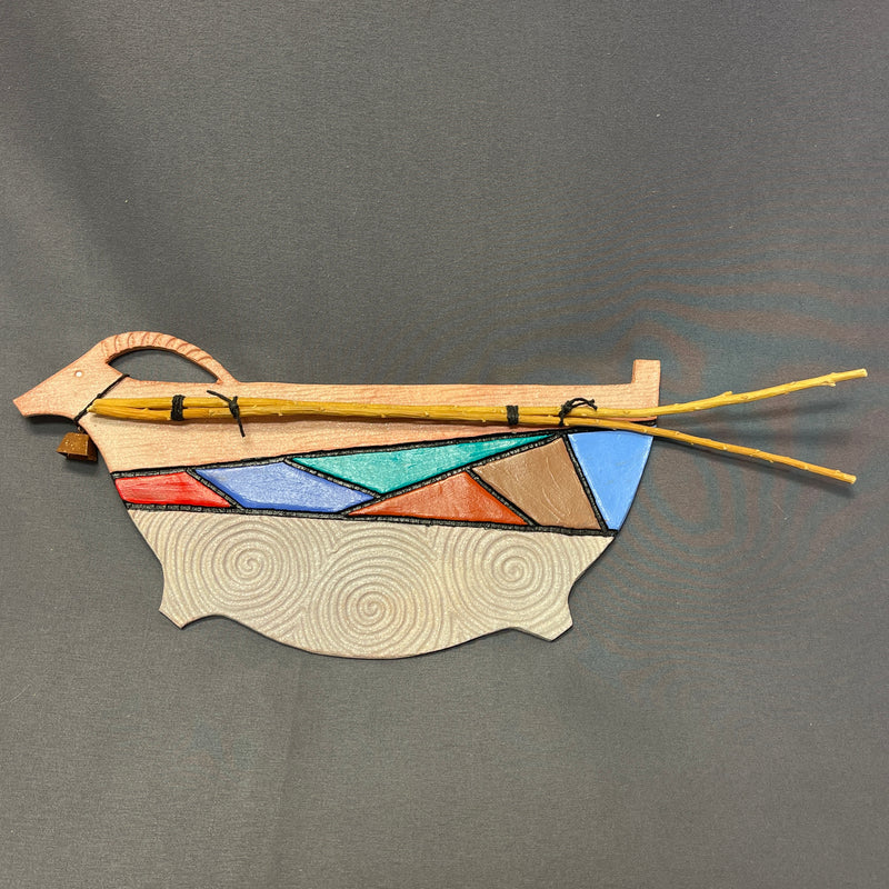 Beverly Henderson, Navajo Clay Ram Wall Hanging, authentic Native American    (WHC45)