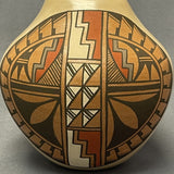 Juanita Fragua, Jemez Pueblo Handmade Painted Pot with Geometric Design, authentic Native American   (WHC48)