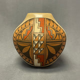 Juanita Fragua, Jemez Pueblo Handmade Painted Pot with Geometric Design, authentic Native American   (WHC48)