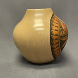 Juanita Fragua, Jemez Pueblo Handmade Painted Pot with Geometric Design, authentic Native American   (WHC48)