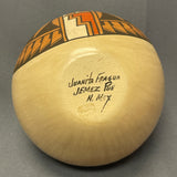 Juanita Fragua, Jemez Pueblo Handmade Painted Pot with Geometric Design, authentic Native American   (WHC48)