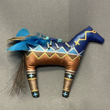 Peter Ray James, Navajo Small Stuffed Horse, authentic Native American   (WHC11)
