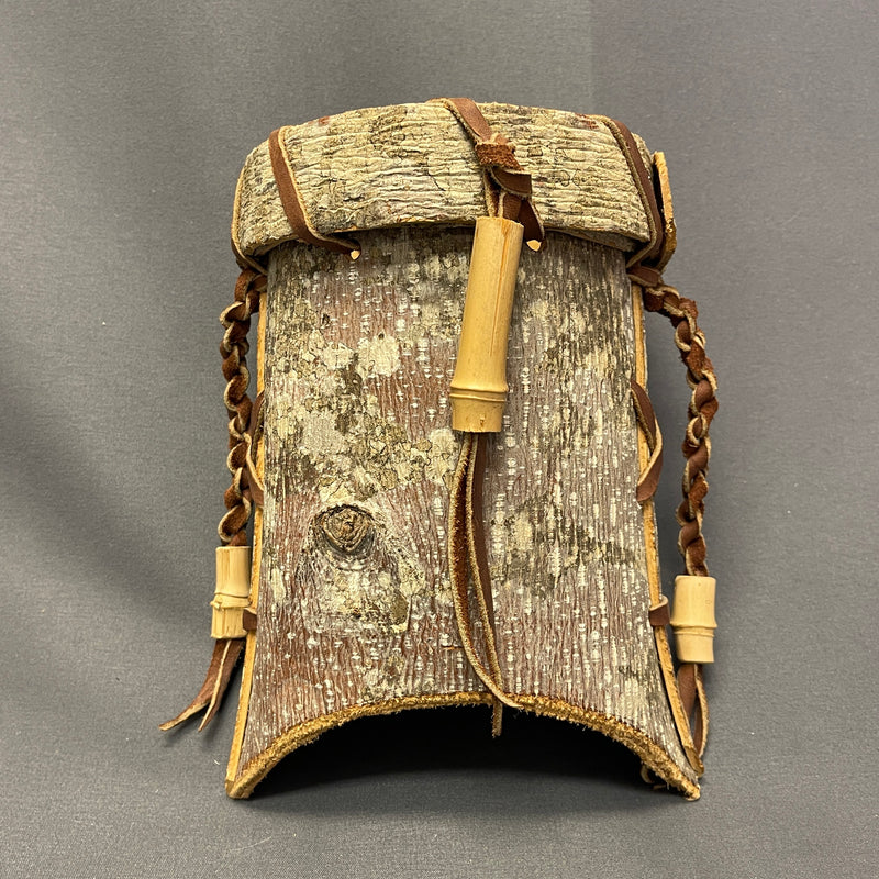 Nolberto Gillespie, Echota Cherokee Tulip Poplar Bark Wall-Hanging Basket, vintage Native American (WHC16)