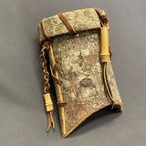 Nolberto Gillespie, Echota Cherokee Tulip Poplar Bark Wall-Hanging Basket, vintage Native American (WHC16)