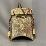 Nolberto Gillespie, Echota Cherokee Tulip Poplar Bark Wall-Hanging Basket, vintage Native American (WHC16)