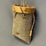 Nolberto Gillespie, Echota Cherokee Tall Tulip Poplar Bark Wall-Hanging Tulip Basket with Beads, vintage Native American (WHC18)