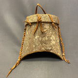 Nolberto Gillespie, Echota Cherokee Tulip Poplar Bark Wall-Hanging Basket with Feathers, vintage Native American  (WHC17)
