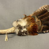 Lakota Dance Fan with Turkey Feathers and Antler Handle   (WHC22)
