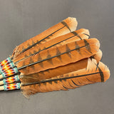 Lakota Beaded Dance Fan with Imitation Red-Tailed Hawk Feathers   (WHC21)
