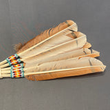 Lakota Beaded Dance Fan with Imitation Red-Tailed Hawk Feathers   (WHC21)