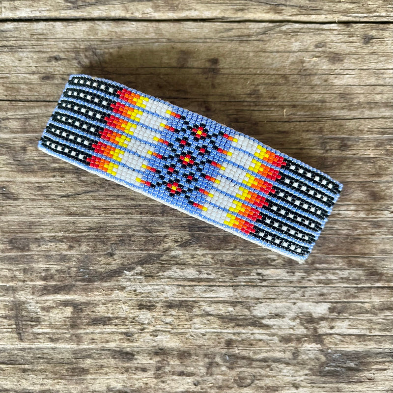 Vintage Native American Light Purple Beaded Barrette (RK235)