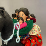 Navajo Fabric Horse with Woman and Children, authentic Native American   (WHC13)