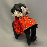 Navajo Fabric Horse with Woman and Children, authentic Native American   (WHC13)