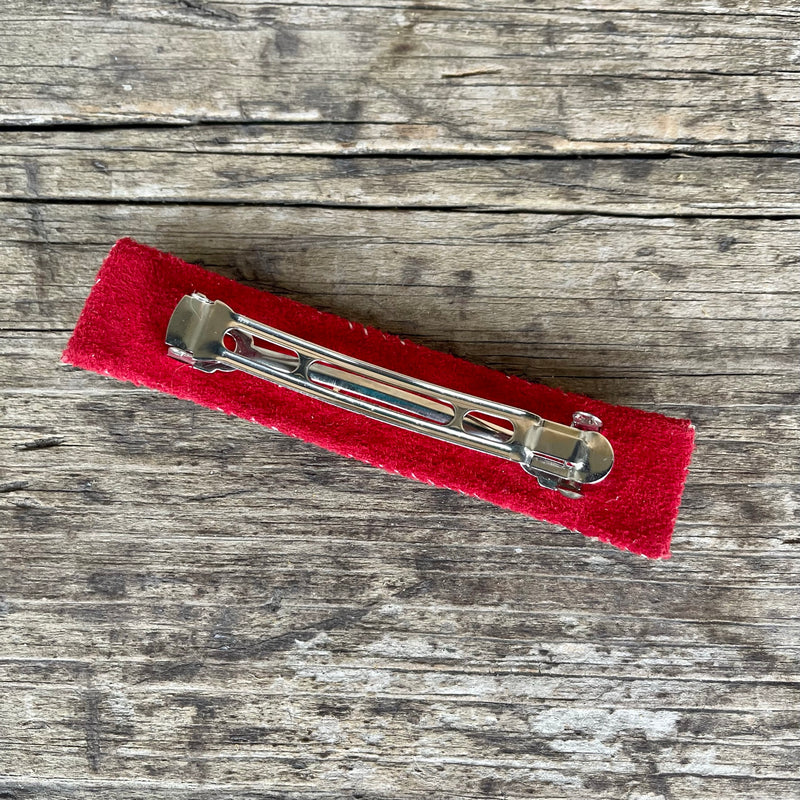 Vintage Green and Multicolored Beaded Native American Barrette (RK233)