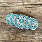 Vintage Native American Turquoise Hair Barrette with Stars Design