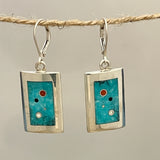 Veronica Benally, Contemporary Navajo Multi-stone Inlay Earrings with Sterling Silver and Turquoise    (6/63)