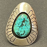 Gene and Martha Jackson, Navajo Sterling Silver Shadowbox Earrings with Turquoise, Clip-on    (SP90)
