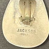 Gene and Martha Jackson, Navajo Sterling Silver Shadowbox Earrings with Turquoise, Clip-on    (SP90)