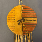 Small Lakota Bear-Design Shield, vintage - Michael Many Horses, Santee Sioux, adopted  (RS154)