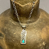 Peter Nelson, Navajo Sterling Silver Overlay and Turquoise Pendant with Rug Pattern Design,    (SM4)